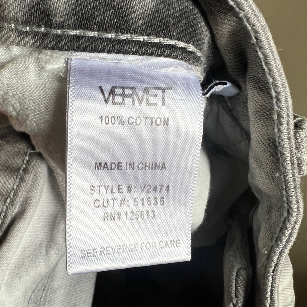 Vervet Ripped Distressed Light Grey Washed Crop Cut Off Baggy Jeans 30 - Picture 13 of 14